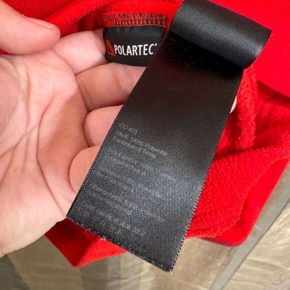 Vintage 2000's Marmot Polartec Red Fleece Pullover Quarter Zip Med - Picture 6 of 8
